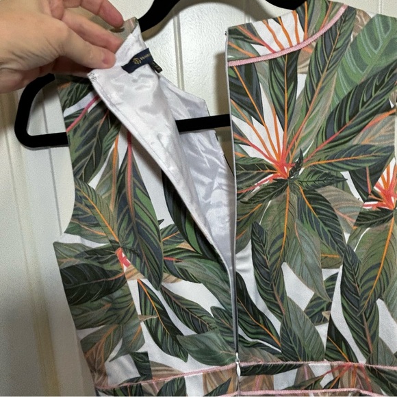 BROOKS BROTHERS Summer Tropical Palms Print Cotton Sheath Dress 6 Impeccable D0 - Picture 10 of 10